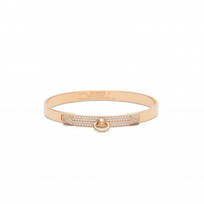 HERMÈS AN 18K ROSE GOLD & DIAMOND COLLIER DE CHIEN BRACELET 